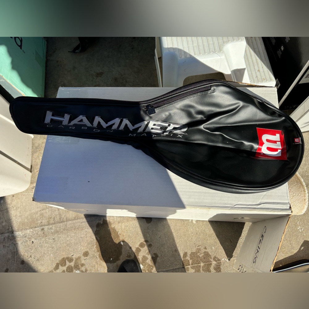 Vintage Wilson Hammer Black Leather Tennis Racket Case